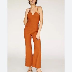 MAEVE by ANTHROPOLOGIE Strappy Jumpsuit Burnt Orange